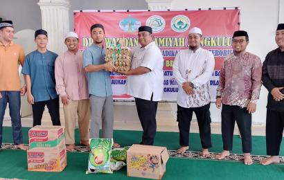 Polda Bengkulu Salurkan Bantuan Sembako ke Ponpes Wahdah Islamiyah, Jumat (25/7). 