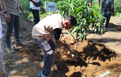 Kasrul Pardede Ketua Masyarakat Peduli Lingkungan (Mapel) Bengkulu melakukan penanaman 1000 Pohon