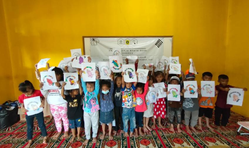 Atasi Kecanduan Gadget, Peserta KKN Desa Cogreg Adakan Lomba Mewarnai