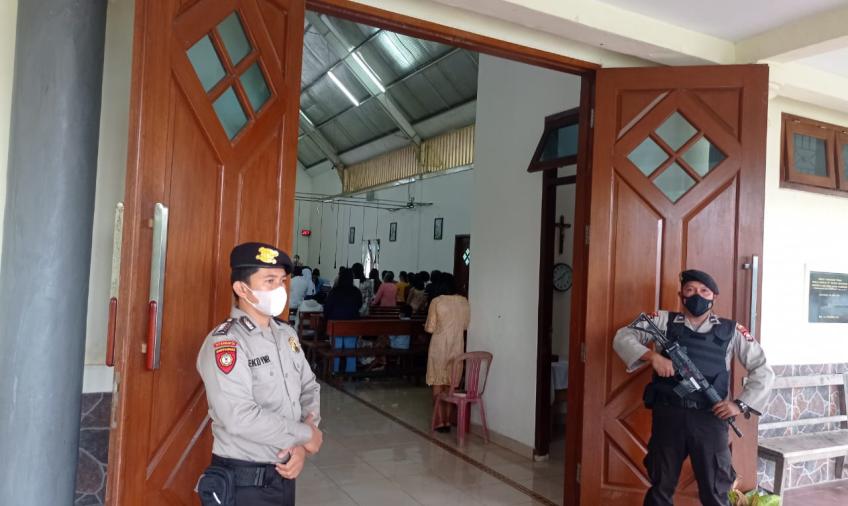 Tak Mau Underestimate, Polres Kepahiang Rutin Terjunkan Anggota Pam Gereja