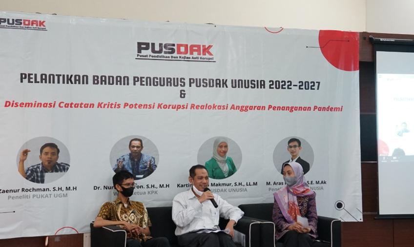 PUSDAK UNUSIA: Korupsi Anggaran Covid-19 mulai Pemerintah Pusat hingga Desa