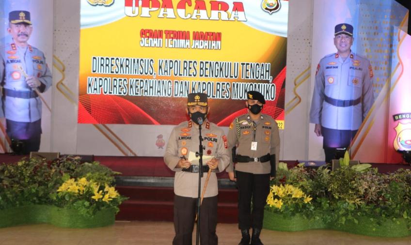 Kapolda Bengkulu  Pimpin Sertijab Dir Reskrimsus