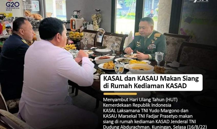 Pimpinan 3 Matra TNI Kumpul di Rumah KSAD Usai Pidato Kenegaraan Presiden, ini yang Dibahas