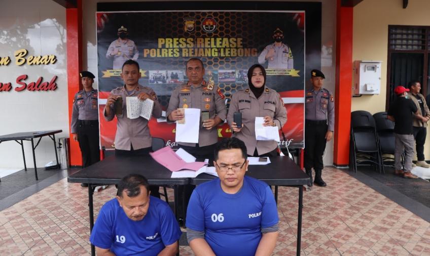 Judi Togel Online Diungkap Polres Rejang Lebong, 2 Pria Diamankan