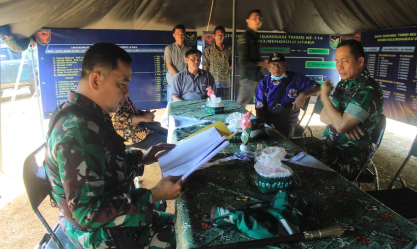 Kasrem 041/Gamas Kunjungi Lokasi TMMD Kodim 0423/BU