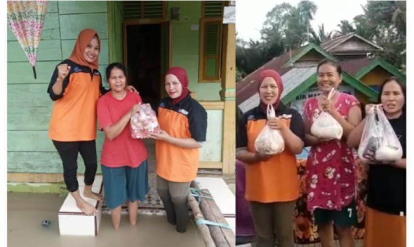 Klikwarta.com-SMSI Bengkulu Beri Paket Bahan Makanan ke Warga Terdampak Banjir