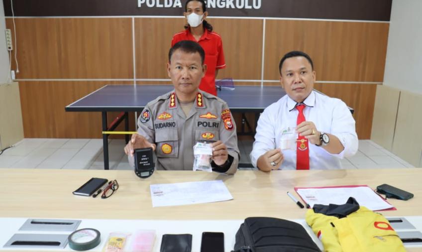 Polda Bengkulu saat merilis kasus narkoba