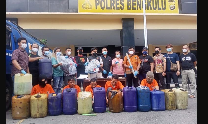 Polres Bengkulu saat merilis hasil tangkapan
