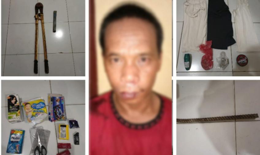 Terduga pelaku bersama barang bukti