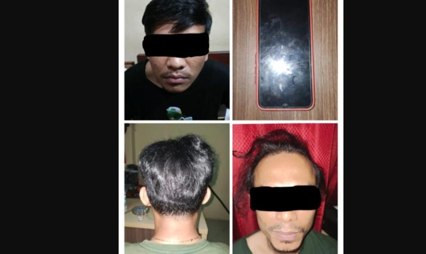 terduga pelaku dan BB diamankan polisi
