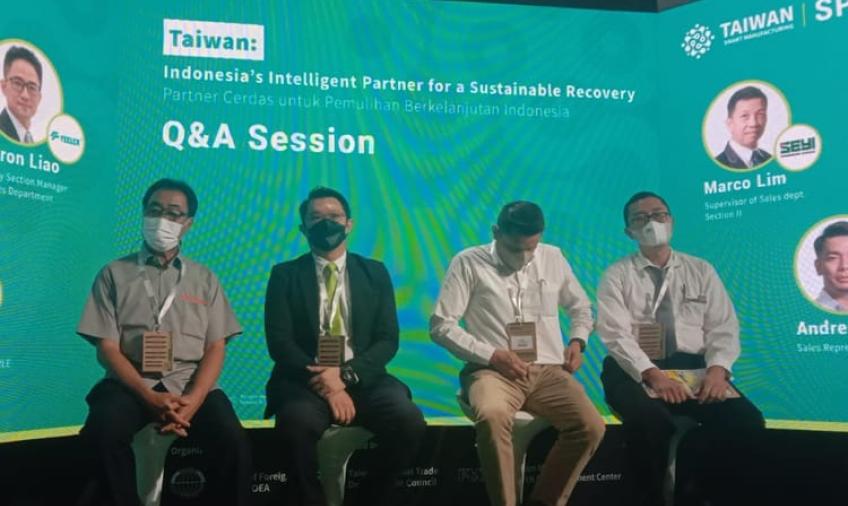 Pemaparan dari perwakilan brand First Machinery, HIWIN, Tongtai, dan SEYI dalam acara seminar Taiwan Smart Manufacturing at Manufacturing Indonesia 2022.