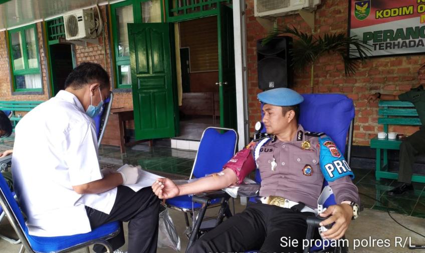Sipropram Polres Rejang Lebong Cek Personel Ikuti Baksos Donor Darah di Kodim 0409 Rejang Lebong