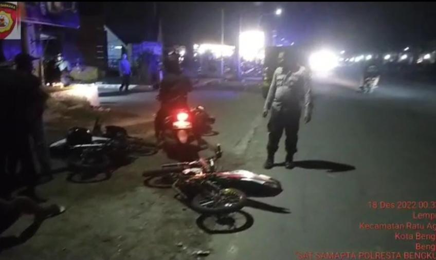 Bubarkan Balap Liar, Patroli Polresta Bengkulu Amankan 5 Unit Sepeda Motor