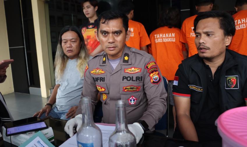 Polresta Bengkulu saat konferensi pers