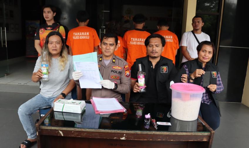 Polresta Bengkulu saat konferensi pers