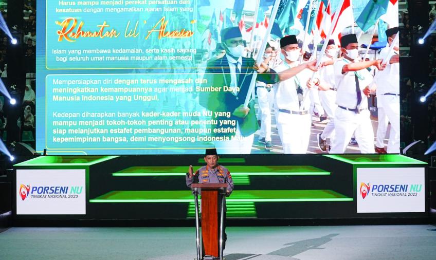 Kapolri Gelorakan Semangat Persatuan-Kesatuan Saat Tutup Porseni NU