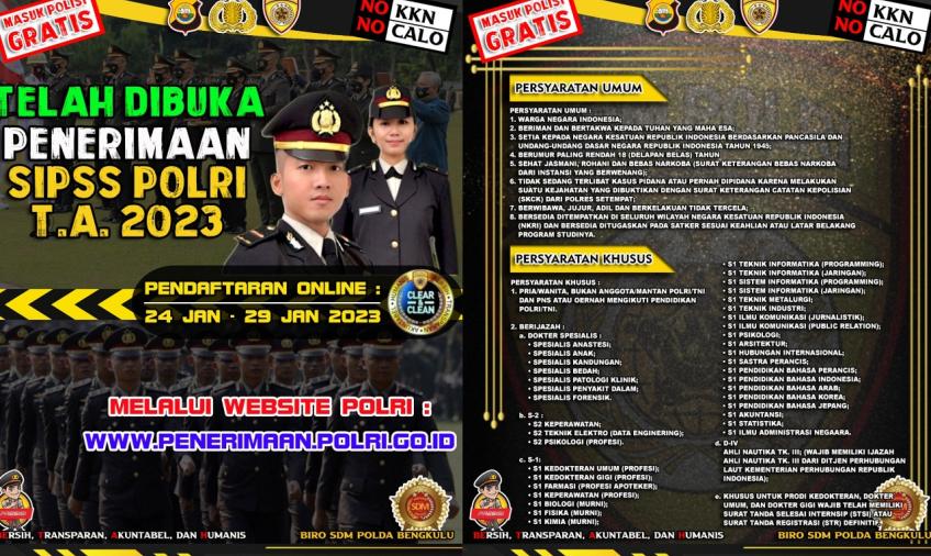 Polri Kembali Buka Pendaftaran Perwira Polri Sumber Sarjana