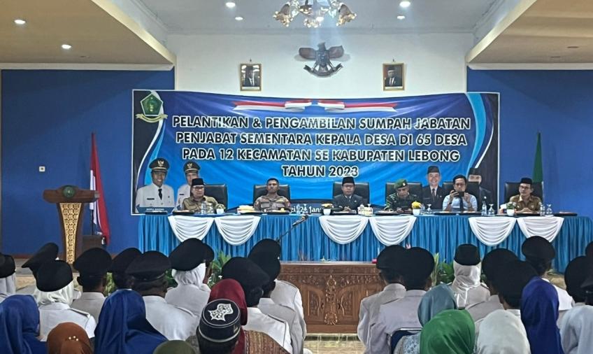Wakapolres Lebong Hadiri Pelantikan Pjs Kades  se Kabupaten Lebong