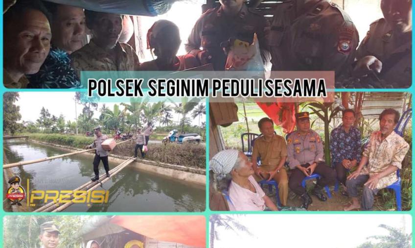 Peduli Korban Banjir, Polsek Seginim Hadir Bagikan Sembako