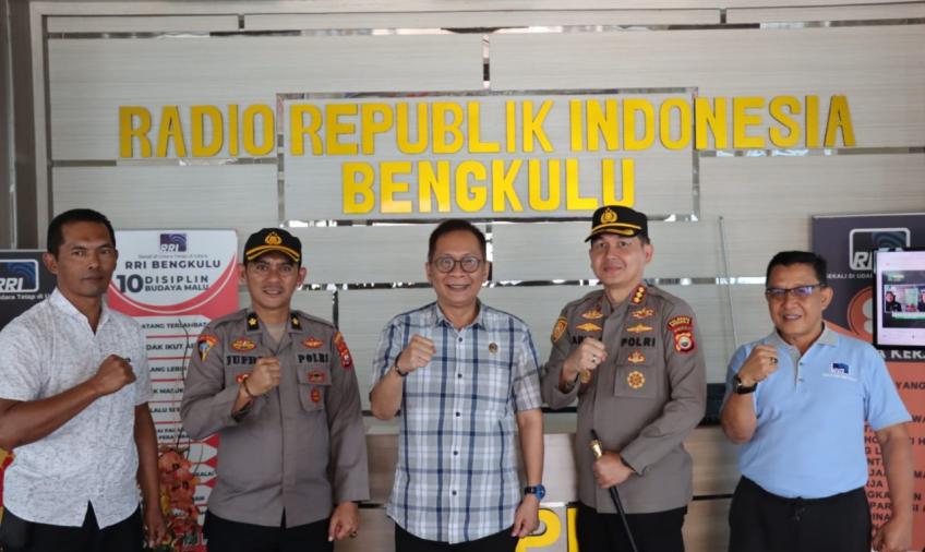 Silaturahmi ke RRI, Kapolresta Bengkulu Ingin Kolaborasi Program Siaran Kamtibmas