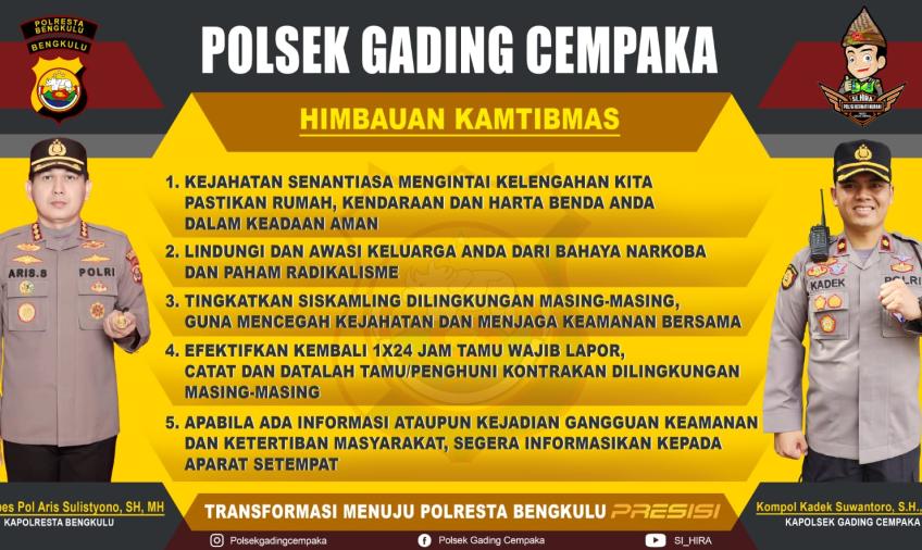 5 Imbauan Kamtibmas Polsek Gading Cempaka