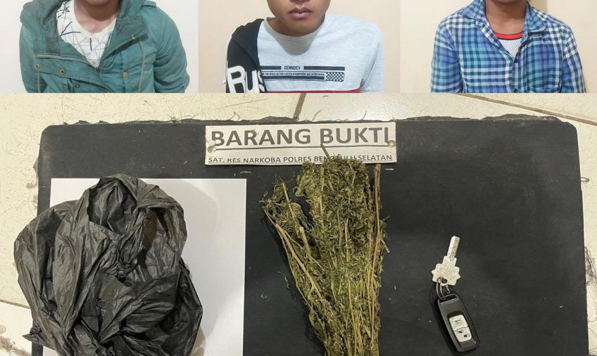 Terduga pelaku dan barang bukti