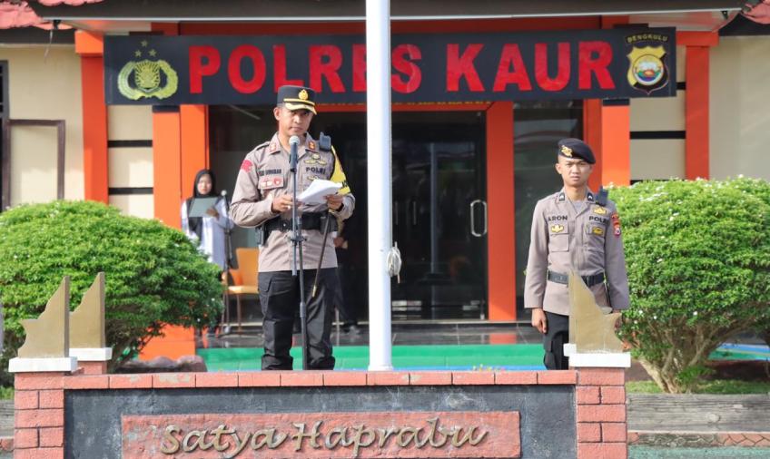 Polres Kaur Gelar Upacara HUT Satpam Ke-42