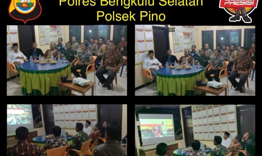 Polsek Pino Gelar Nobar Virtual Wayang Kulit Wahyu Makutharama di Mapolsek 