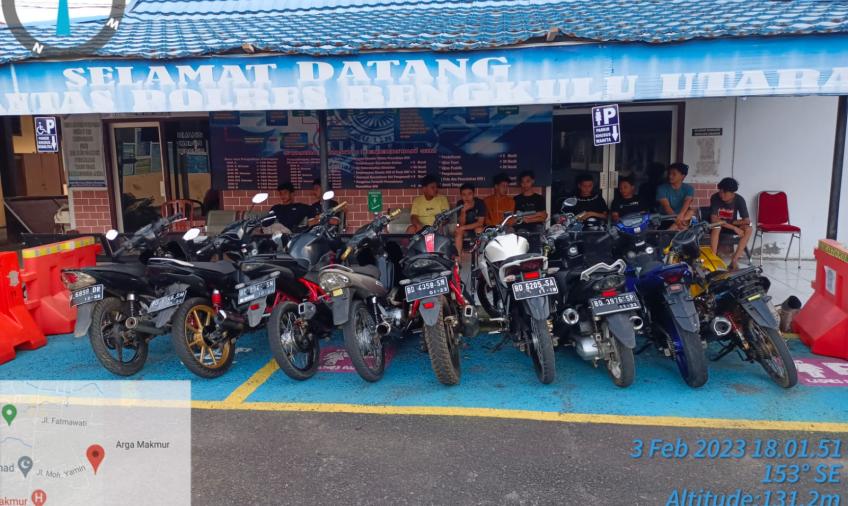 Satlantas Polres Bengkulu Utara Amankan 9 Motor Gunakan Knalpot Brong