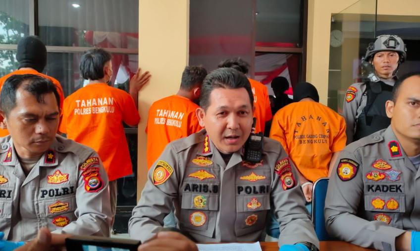 Polresta Bengkulu saat press release