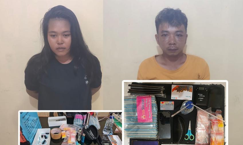 Dua terduga pelaku bersama barang bukti