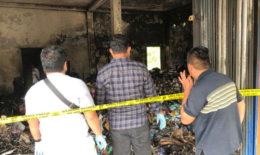 Polres Kaur Polda Bengkulu Dalami Penyebab Kebakaran Ruko