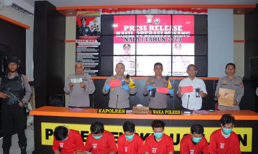 Ops Musang Nala I 2023, Polres Bengkulu Selatan Amankan 6 Tersangka dan 3 Unit Sepeda Motor