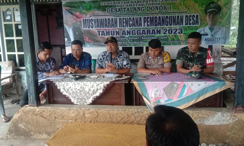  Kades Bersama Bhabinkamtibmas dan Babinsa Hadiri Musrembang Selaku Pilar Desa