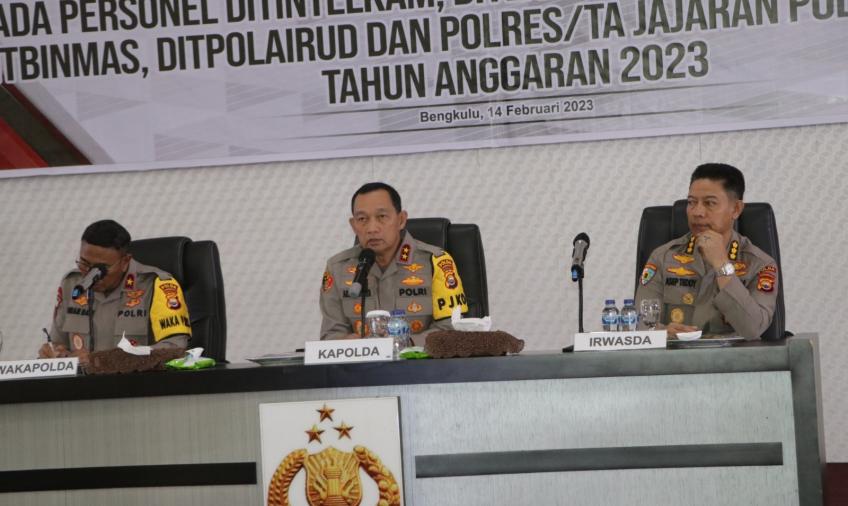 Kumpulkan Personel Fungsi Preventif dan Preemtif, Ini Penekanan Kapolda Bengkulu