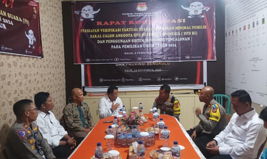 Sinergi, Kapolres Kaur Sambangi KPU 