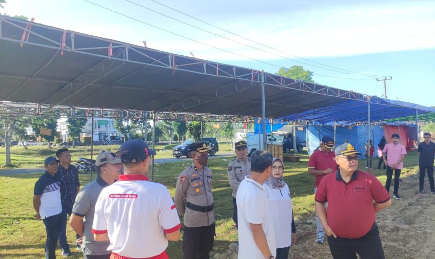 Polres Mukomuko dan Forkopimda Tinjau Lokasi Kegiatan Puncah HUT Mukomuko Ke-20