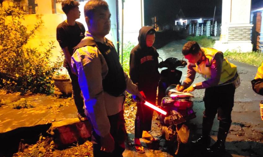 Patroli Malam, Sat Samapta Polres Rejang Lebong Amankan 1 Unit Motor Berknalpot Brong