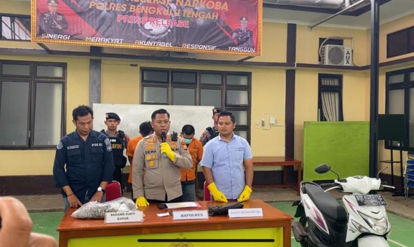 Polres Bengkulu Tengah saat press release