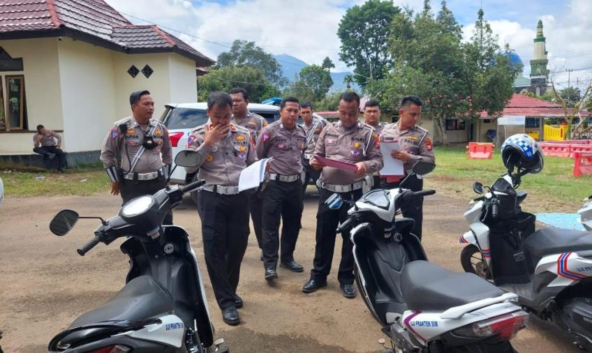 Subdit Gakkum Polda Bengkulu Laksanakan Pengecekan Kendaraan Dinas Polri di Polres Lebong