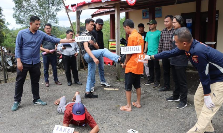 Digelar di Polres Kepahiang, Rekonstruksi Kasus Pembunuhan Peragakan 29 Reka Adegan  