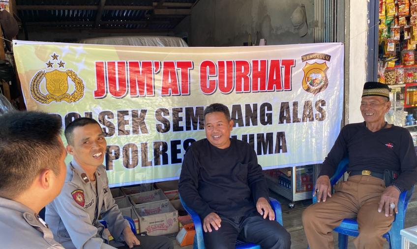 Polsek Semidang Alas Jumat Curhat Bersama Warga Desa Bandung Agung, Terima Keluhan Suara Knalpot Brong
