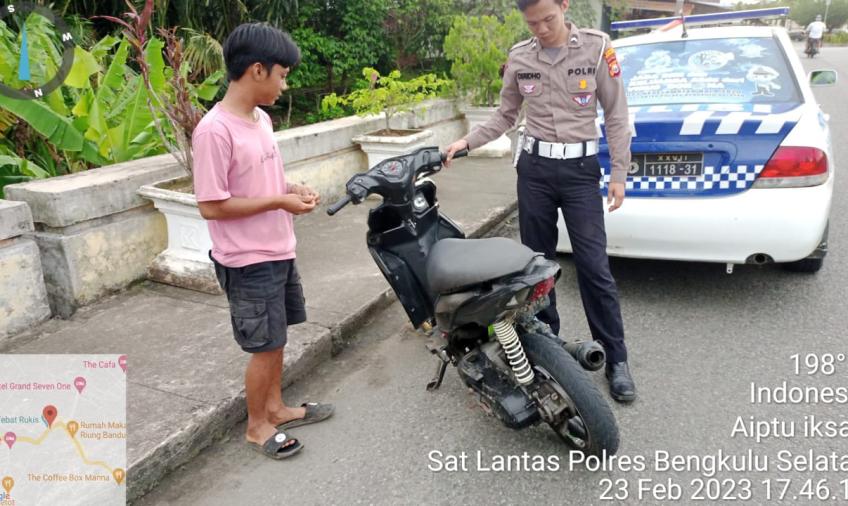 Gunakan Knalpot Brong, 3 Unit Motor Diamankan Satlantas Polres Bengkulu Selatan