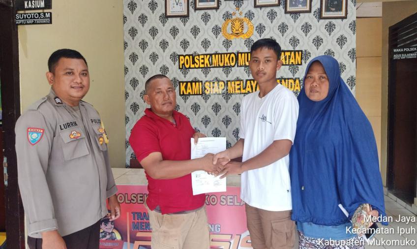 Dimediasi Bhabinkamtibmas, Kasus Lakalantas di Mukomuko Berakhir Damai