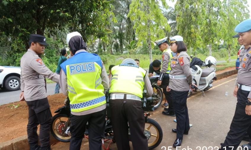 Operasi Gabungan, Polres Seluma Tindak 7 Sepeda Motor Berknalpot Brong