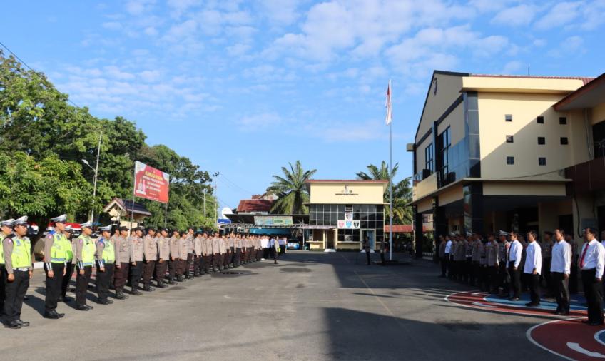 Pimpin Apel Pagi Kapolresta Bengkulu Atensi Kesiapan personel sambut Ramadhan dan Tahapan Pemilu 2024