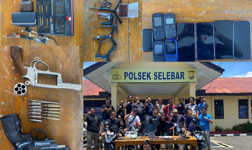 Terduga pelaku dan barang bukti