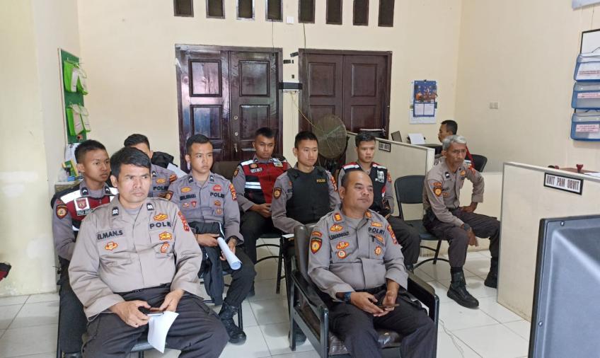 Personel Polres Lebong Zoom Meeting Belajar Fungsi Teknis Samapta