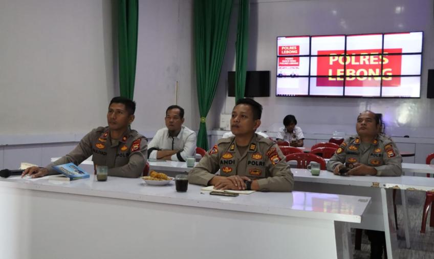 Polres Lebong Ikui Zoom Meeting Sosialisasi Perpol 10 Tahun 2022 Tentang Pengamanan Penyelenggara Kompetisi Olahraga