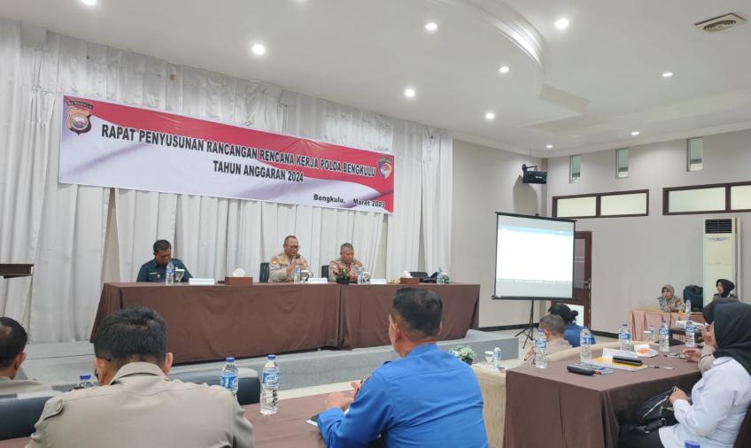 Polres Lebong Ikuti Rapat Penyusunan Rancangan Kerja Polda Bengkulu TA 2024